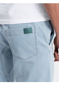 Ombre Clothing - Spodnie męskie JOGGERY z kieszenią cargo - jasnoniebieskie V1 OM-PADJ-0112 - XXL. Kolor: niebieski. Materiał: materiał, bawełna, poliester, elastan #7