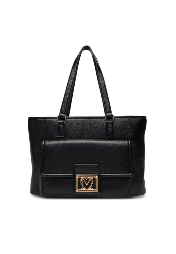 Love Moschino - LOVE MOSCHINO Torebka JC4087PP1NLI0000 Czarny. Kolor: czarny. Materiał: skórzane