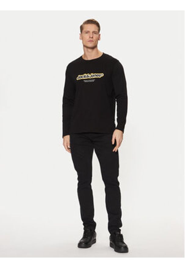 Jack & Jones - Jack&Jones Longsleeve Vesterbro 12266419 Czarny Relaxed Fit. Kolor: czarny. Materiał: bawełna. Długość rękawa: długi rękaw