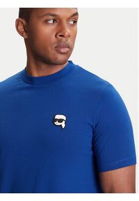 Karl Lagerfeld - KARL LAGERFELD T-Shirt 755710 553224 Niebieski Slim Fit. Typ kołnierza: dekolt w karo. Kolor: niebieski. Materiał: bawełna #3