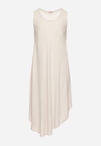 Born2be - Jasnobeżowa Rozkloszowana Sukienka z Bawełną Nairilo. Okazja: na spacer. Kolor: beżowy. Materiał: bawełna. Sezon: lato. Styl: klasyczny, elegancki #6