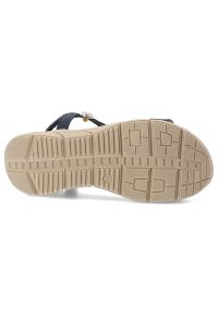 Sandały damskie Artiker, cholewka ze skóry ekologicznej cienkie paski z przodu elastyczny pasek na pięcie ozdobne metalowe detale, granatowe, 58C0005. Zapięcie: pasek. Kolor: niebieski. Materiał: skóra ekologiczna. Wzór: paski #6