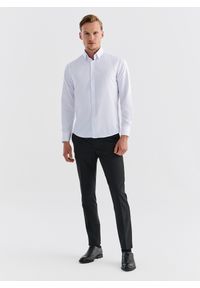 Pako Lorente - PAKO LORENTE – Biała gładka elegancka koszula męska. Typ kołnierza: kołnierzyk klasyczny. Kolor: biały. Materiał: bawełna, poliester. Długość rękawa: długi rękaw. Długość: długie. Wzór: gładki. Styl: elegancki #7