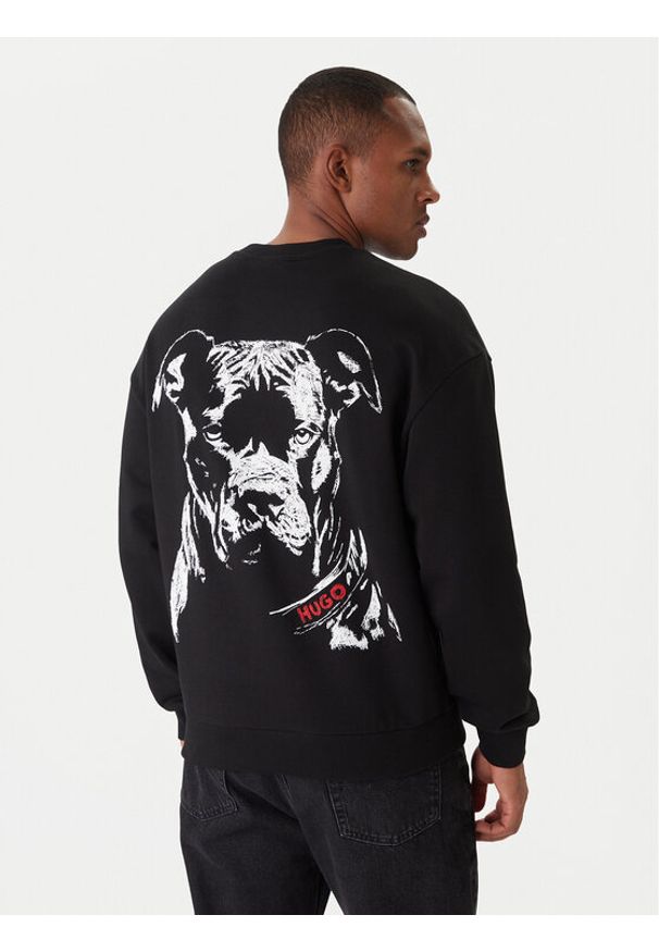 Hugo - HUGO Bluza Dubraxo 50557482 Czarny Relaxed Fit. Kolor: czarny. Materiał: bawełna