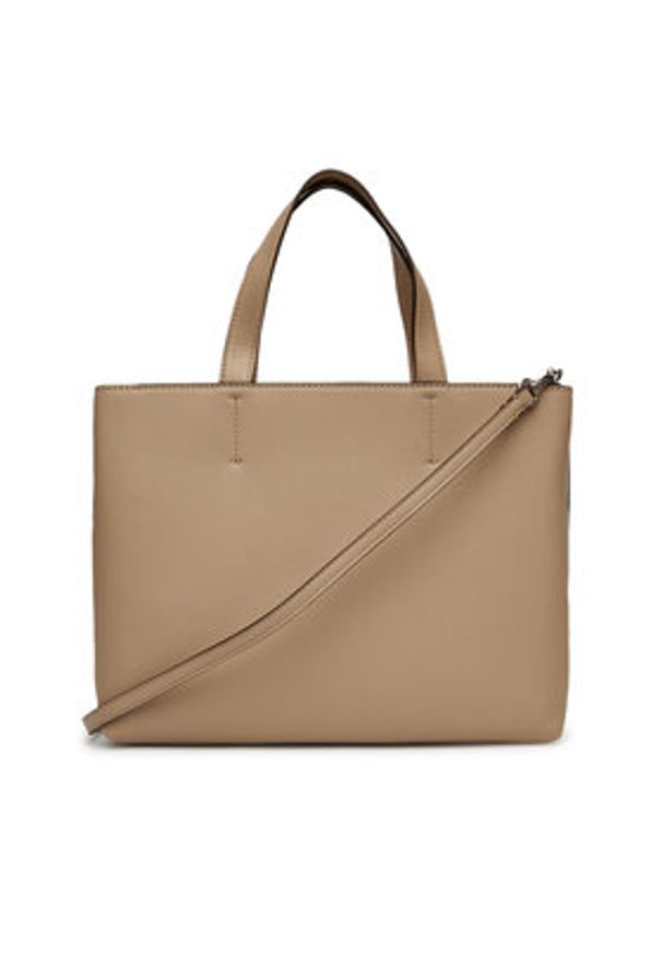 Calvin Klein Jeans Torebka Sculpted Mini Ew Tote LV04K3111G Beżowy. Kolor: beżowy. Materiał: skórzane