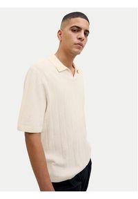 Jack & Jones Polo Varenna 12272578 Beżowy Relaxed Fit. Typ kołnierza: polo. Kolor: beżowy. Materiał: bawełna #3