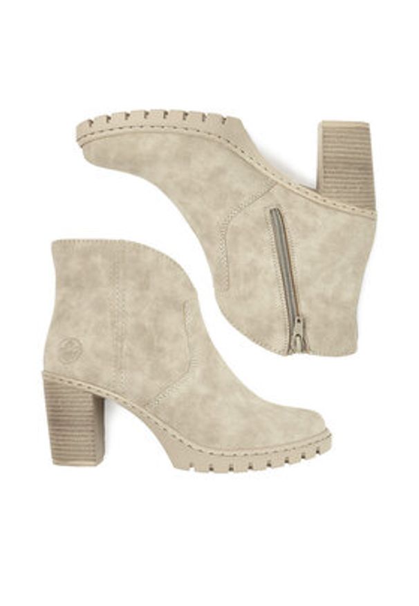 Rieker Botki Y2553-60 Beżowy. Kolor: beżowy. Materiał: syntetyk, materiał