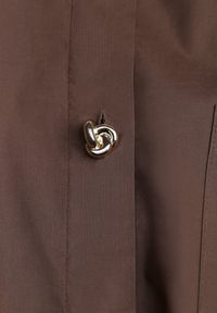 Renee - Brązowa Oversizowa Koszula z Bawełny z Eleganckimi Guzikami Rhenenore. Kolor: brązowy. Materiał: bawełna. Długość: krótkie. Styl: elegancki #3