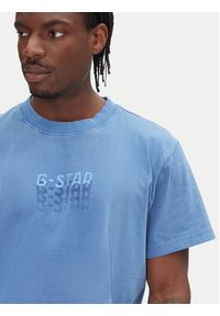 G-Star RAW - G-Star Raw T-Shirt Multi Logo D26049-C756 Niebieski Loose Fit. Kolor: niebieski. Materiał: bawełna #4