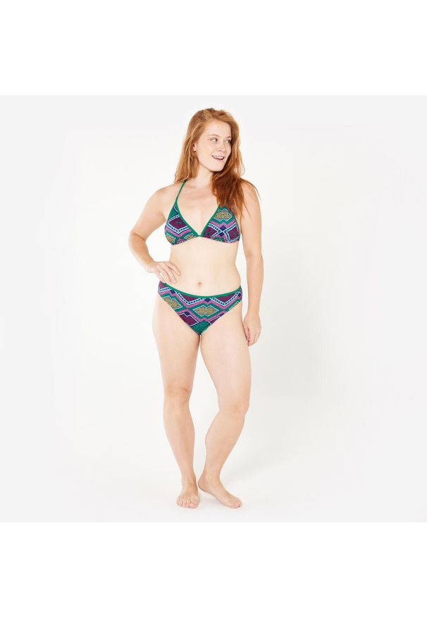 OLAIAN - Góra kostiumu kąpielowego surfingowego damska Olaian Mae Sangria. Kolor: zielony. Materiał: poliamid, poliester, materiał, elastan
