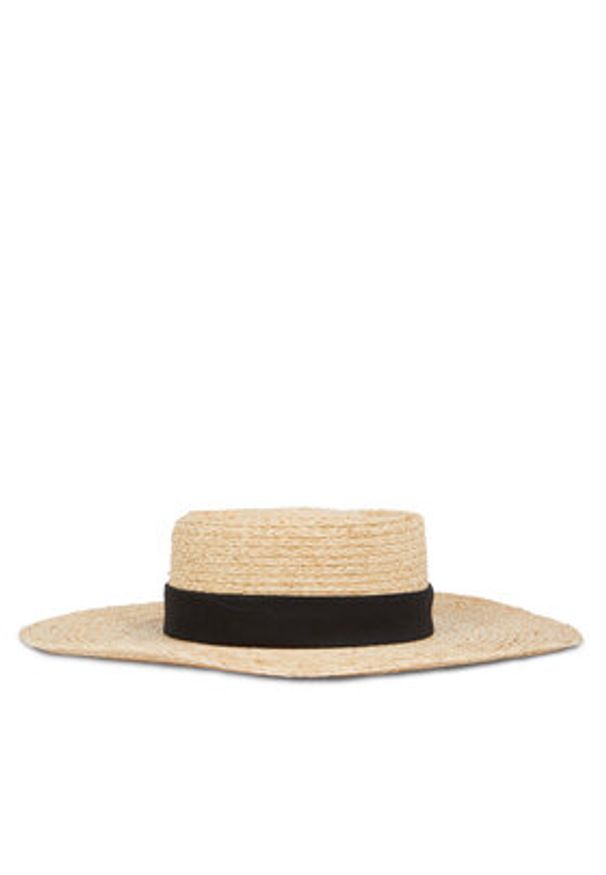 Calvin Klein Kapelusz Ck Metal Linen Band Straw Hat K60K612915 Beżowy. Kolor: beżowy. Materiał: materiał, poliester