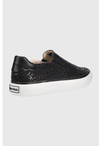 Calvin Klein tenisówki damskie kolor czarny. Nosek buta: okrągły. Kolor: czarny. Materiał: guma #4