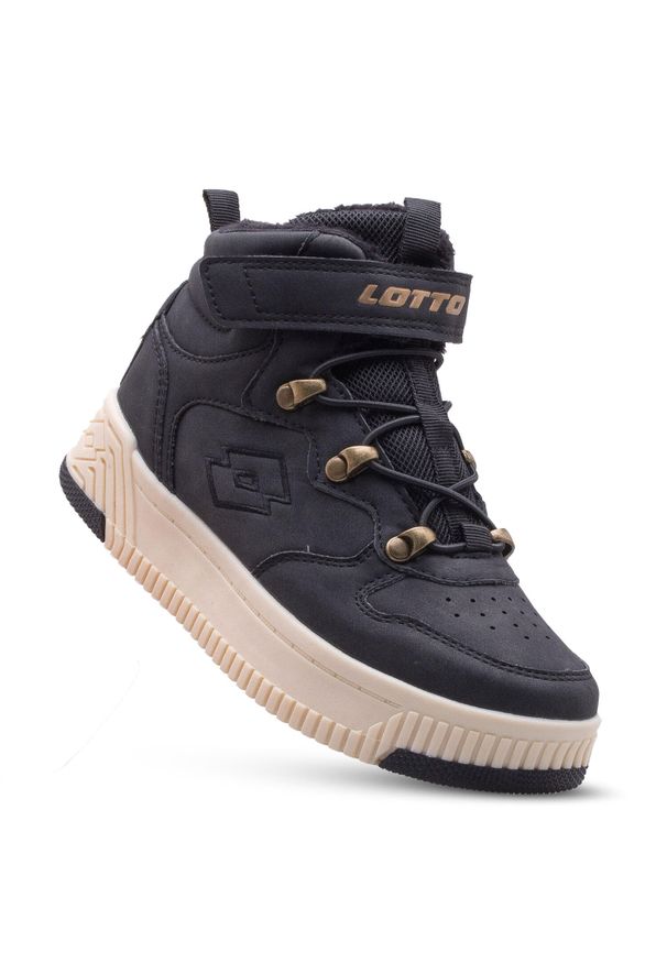 Buty zimowe dziecięce LOTTO JALANA FUR K ocieplane. Kolor: czarny, beżowy, wielokolorowy. Sezon: zima. Sport: turystyka piesza