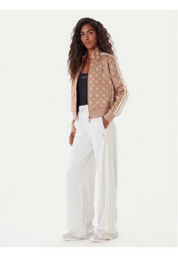 Guess Spodnie dresowe V5YB10 K0282 Écru Relaxed Fit. Materiał: syntetyk