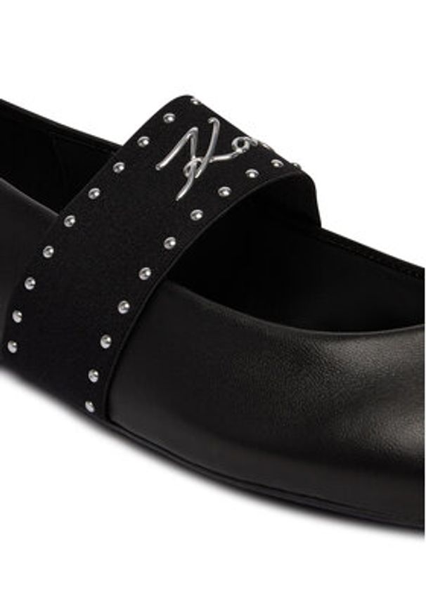 Karl Lagerfeld - KARL LAGERFELD Baleriny Karo KL40126A Czarny. Kolor: czarny. Materiał: skóra