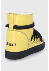Inuikii Śniegowce kolor żółty. Nosek buta: okrągły. Zapięcie: sznurówki. Kolor: żółty. Materiał: guma, wełna #3