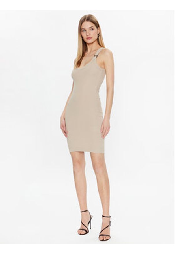 Guess Sukienka codzienna Christina W3GK24 KAQL2 Beżowy Slim Fit. Okazja: na co dzień. Kolor: beżowy. Typ sukienki: proste. Styl: casual