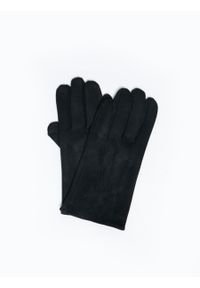 Big-Star - Rękawiczki męskie czarne Meny 906. Kolor: czarny. Materiał: dzianina, zamsz, skóra. Sezon: jesień, zima. Styl: casual, elegancki #2