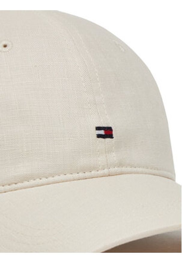 TOMMY HILFIGER - Tommy Hilfiger Czapka z daszkiem Essential Flag Linen Cap AW0AW17130 Écru. Materiał: materiał, len