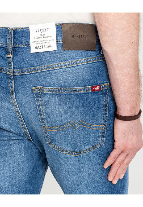 Męskie Spodnie Jeansowe Mustang Style Tramper Tapered Denim Blue 1018016 5000 623