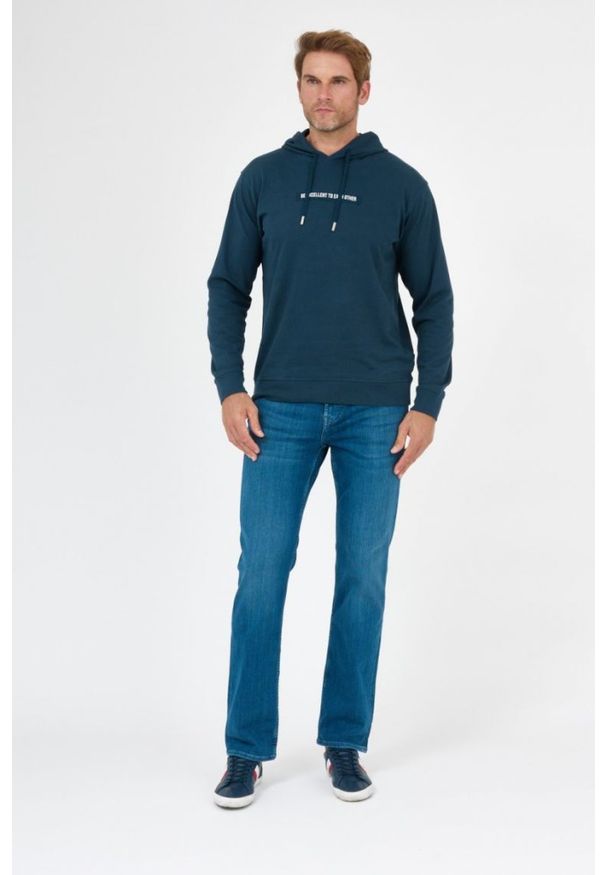 La Martina - LA MARTINA Granatowa bluza męska z kapturem, Rozmiar XXL. Typ kołnierza: kaptur. Kolor: niebieski. Materiał: jersey