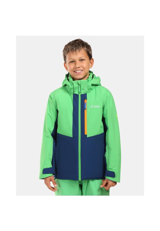 Chłopięca kurtka narciarska Kilpi DENVER-JB. Kolor: zielony. Sezon: zima. Sport: narciarstwo
