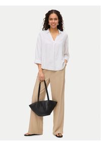 Vero Moda Bluzka Linn 10310759 Biały Loose Fit. Kolor: biały. Materiał: len, wiskoza #3