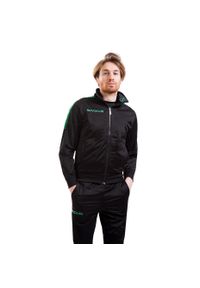 Dres piłkarski dla dzieci Givova Tuta Revolution czarno-zielony. Kolor: czarny, zielony, wielokolorowy. Materiał: dresówka. Styl: sportowy