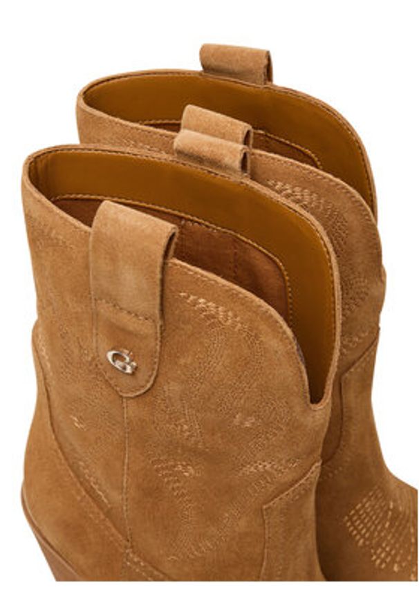 Guess Kowbojki FLTSAL SUE10 Brązowy. Kolor: brązowy. Materiał: zamsz, skóra