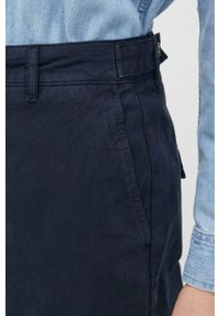 TOMMY HILFIGER - Tommy Hilfiger spodnie bawełniane kolor granatowy proste high waist. Stan: podwyższony. Kolor: niebieski. Materiał: bawełna #2
