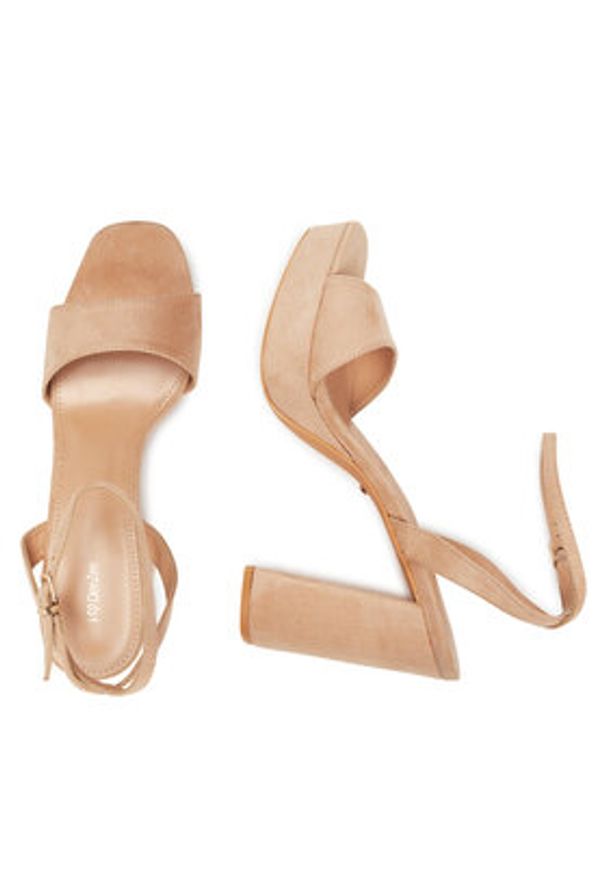 DeeZee Sandały F20074-2 Beżowy. Kolor: beżowy. Materiał: materiał