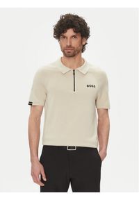 BOSS Polo K_Perform-Max_Pl 50537146 Beżowy Slim Fit. Typ kołnierza: polo. Kolor: beżowy. Materiał: bawełna #1