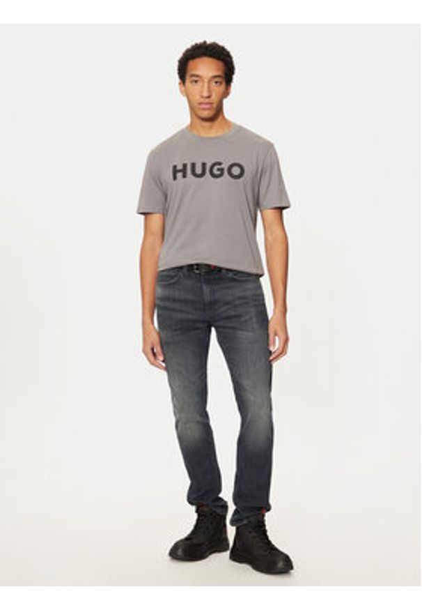 Hugo T-Shirt Dulivio 50467556 Szary Regular Fit. Kolor: szary. Materiał: bawełna