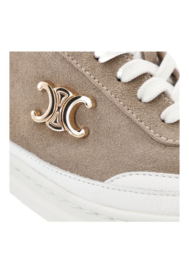 Beżowe Sneakersy Armodo Modne Obuwie Damskie Na Platformie. Okazja: na co dzień. Kolor: beżowy. Materiał: materiał, zamsz, welur. Szerokość cholewki: normalna. Obcas: na platformie. Styl: elegancki, casual