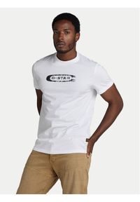 G-Star RAW - G-Star Raw T-Shirt Distressed D24365-336 Biały Regular Fit. Kolor: biały. Materiał: bawełna