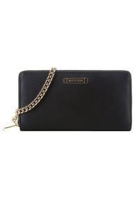 Wittchen - Damski portfel skórzany z łańcuszkiem. Kolor: czarny. Materiał: skóra. Wzór: aplikacja #6