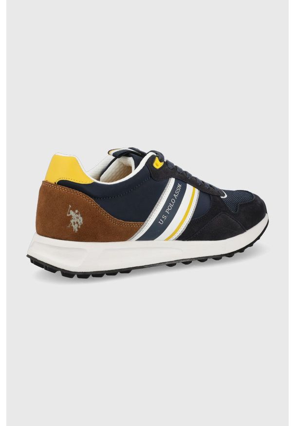 U.S. Polo Assn. sneakersy kolor granatowy. Nosek buta: okrągły. Zapięcie: sznurówki. Kolor: niebieski. Materiał: guma. Obcas: na obcasie. Wysokość obcasa: niski