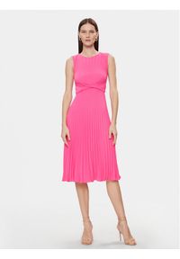 Nissa Sukienka koktajlowa RZ14841 Różowy Slim Fit. Kolor: różowy. Materiał: syntetyk. Styl: wizytowy #1