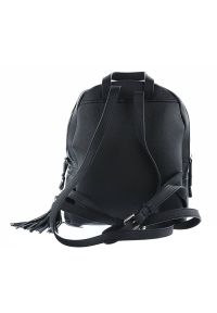 Big Star Accessories - Plecak unisex Big Star, materiał syntetyczny o gładkiej strukturze z pojemną komorą główną zapinaną na zamek uchwytem oraz regulowanymi szelkami, cza. Kolor: czarny. Wzór: gładki. Dodatki: z frędzlami. Materiał: skórzane, z tłoczeniem. Styl: elegancki, klasyczny, casual #3