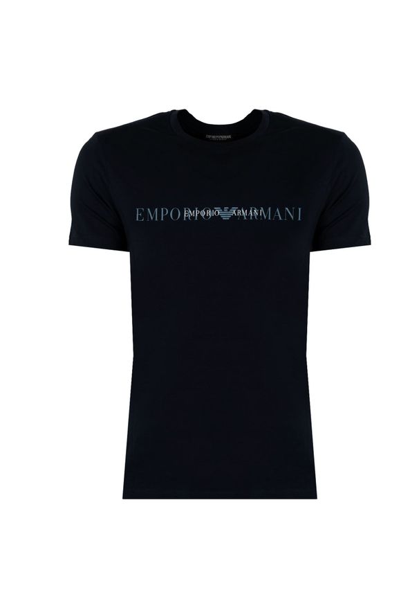 Emporio Armani T-shirt | 111035 4F729 | Mężczyzna | Granatowy. Okazja: na spotkanie biznesowe, na co dzień. Kolor: niebieski. Materiał: bawełna, elastan. Wzór: nadruk. Styl: casual, biznesowy