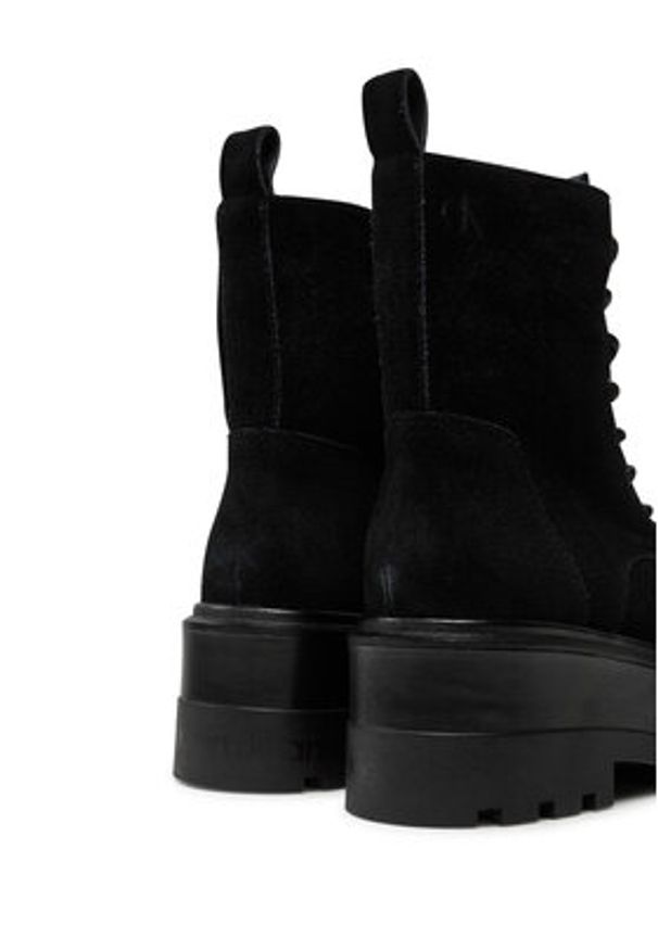 Calvin Klein Jeans Trapery Flatform Zip Laceup Mg S YW0YW01554 Czarny. Kolor: czarny. Materiał: skóra, zamsz