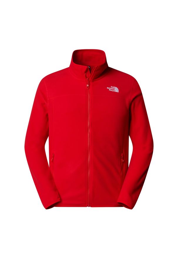 Polar Sportowy The North Face 100 Glacier FULL ZIP. Kolor: czerwony. Materiał: polar