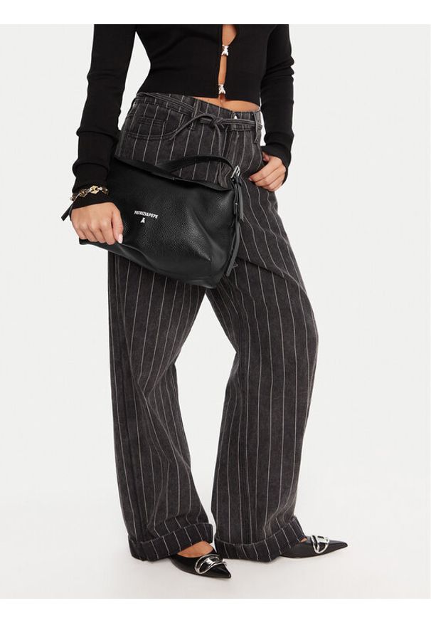 Patrizia Pepe Torebka 8B0256/L148-K103 Czarny. Kolor: czarny. Materiał: skórzane