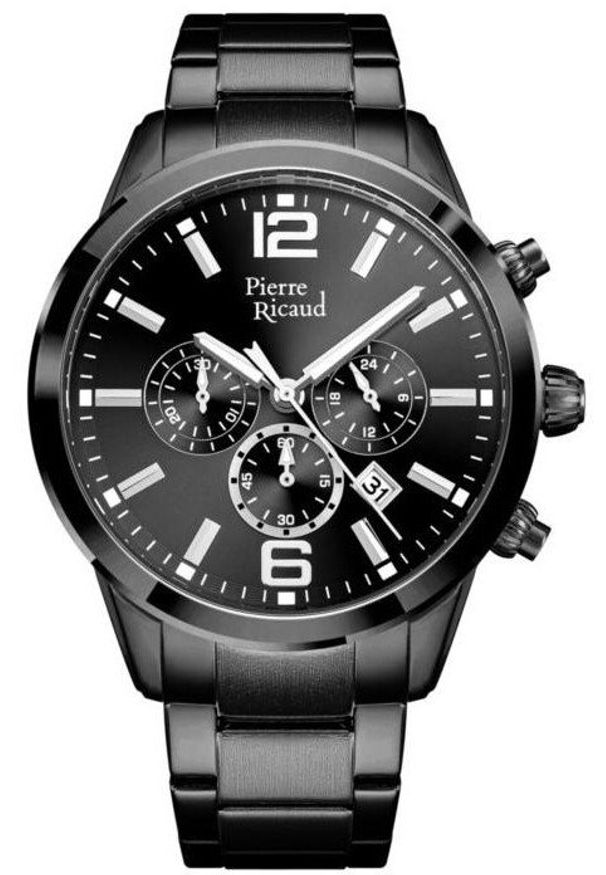 Zegarek męski Pierre Ricaud P97028.B154CH czarny. Kolor: czarny