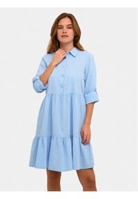 Kaffe Sukienka koszulowa Naya 10505399 Niebieski Relaxed Fit. Kolor: niebieski. Materiał: bawełna. Typ sukienki: koszulowe