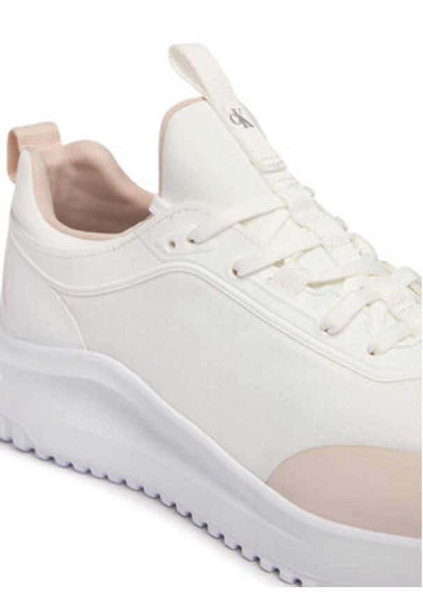 Calvin Klein Jeans Sneakersy Eva Runner Laceup Sock Mat Mix YW0YW02064 Biały. Kolor: biały. Materiał: materiał