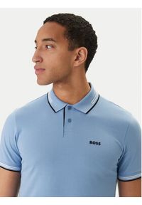 BOSS Polo Paul 50506193 Błękitny Slim Fit. Typ kołnierza: polo. Kolor: niebieski. Materiał: bawełna #4
