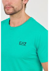 EA7 Emporio Armani - EA7 Zielony męski t-shirt bawełniany, Rozmiar L. Kolor: zielony. Materiał: bawełna #3