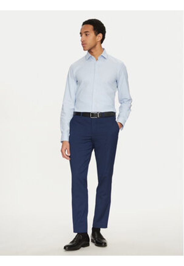 Calvin Klein Koszula K10K114307 Błękitny Slim Fit. Kolor: niebieski. Materiał: bawełna