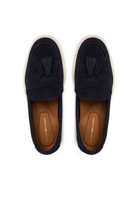 TOMMY HILFIGER - Tommy Hilfiger Mokasyny Light Suede Tassel Loafer FW0FW09285 Granatowy. Kolor: niebieski. Materiał: zamsz, skóra #4